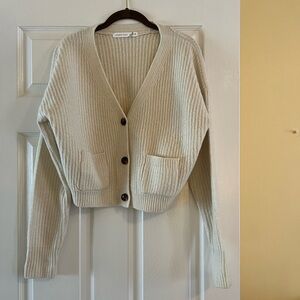 Altar’d State cream colored button down crop cardigan